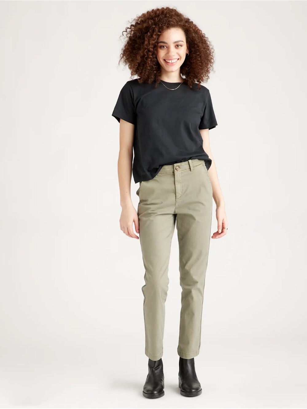 Quince stretch Cotton Twill Girlfriend Chino Pants in Olive
